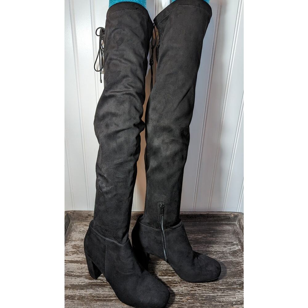 Chinese Laundry of LA Women's Over The Knee Faux Suede Black Boots Size 8M